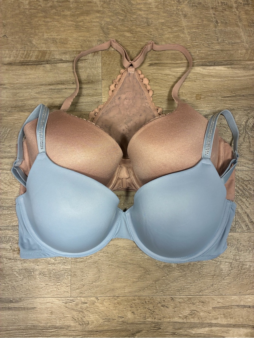 Victoria Secret 2 Bras Racerback Demi Wear Everywhere T Shirt Diamanté - Picture 4 of 11
